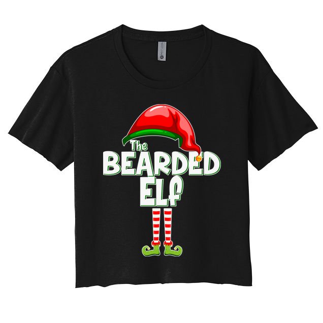 The Bearded Elf Funny Family Christmas Crop Top