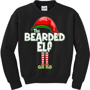 The Bearded Elf Funny Family Christmas Kids Sweatshirt