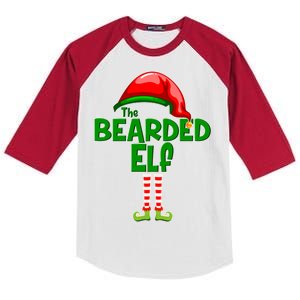 The Bearded Elf Funny Family Christmas Kids Colorblock Raglan Jersey