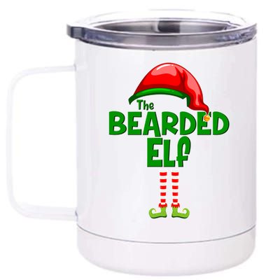 The Bearded Elf Funny Family Christmas 12 oz Stainless Steel Tumbler Cup