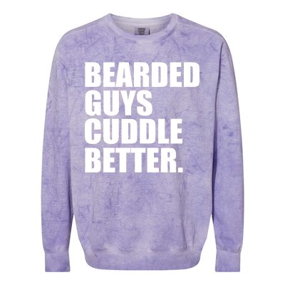 The Bearded Guys Cuddle Better Funny Beard Colorblast Crewneck Sweatshirt