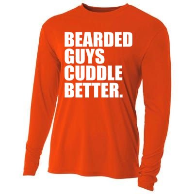 The Bearded Guys Cuddle Better Funny Beard Cooling Performance Long Sleeve Crew