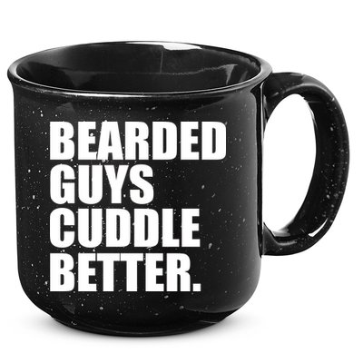The Bearded Guys Cuddle Better Funny Beard 15oz Campfire Ceramic Mug