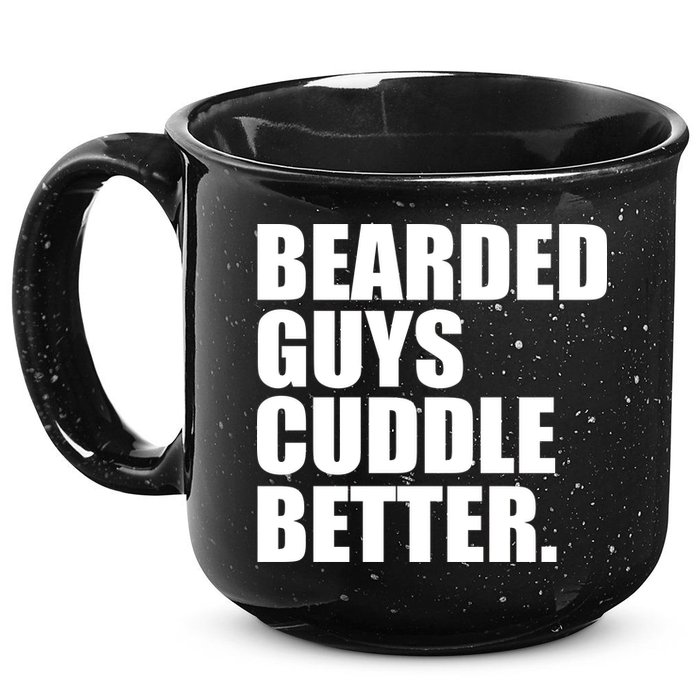 The Bearded Guys Cuddle Better Funny Beard 15oz Campfire Ceramic Mug