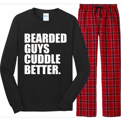 The Bearded Guys Cuddle Better Funny Beard Long Sleeve Pajama Set