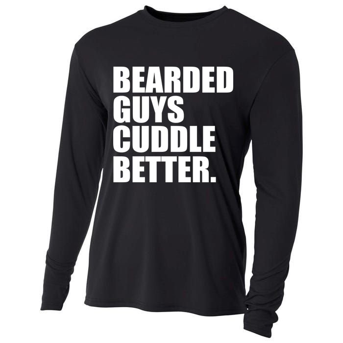 The Bearded Guys Cuddle Better Funny Beard Cooling Performance Long Sleeve Crew
