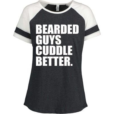 The Bearded Guys Cuddle Better Funny Beard Enza Ladies Jersey Colorblock Tee