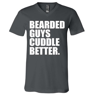 The Bearded Guys Cuddle Better Funny Beard V-Neck T-Shirt