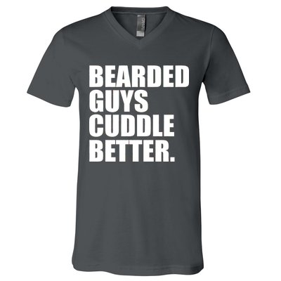 The Bearded Guys Cuddle Better Funny Beard V-Neck T-Shirt