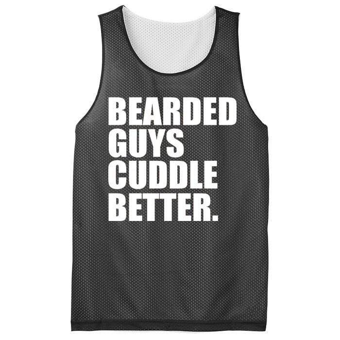 The Bearded Guys Cuddle Better Funny Beard Mesh Reversible Basketball Jersey Tank