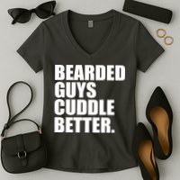 The Bearded Guys Cuddle Better Funny Beard Women's V-Neck T-Shirt