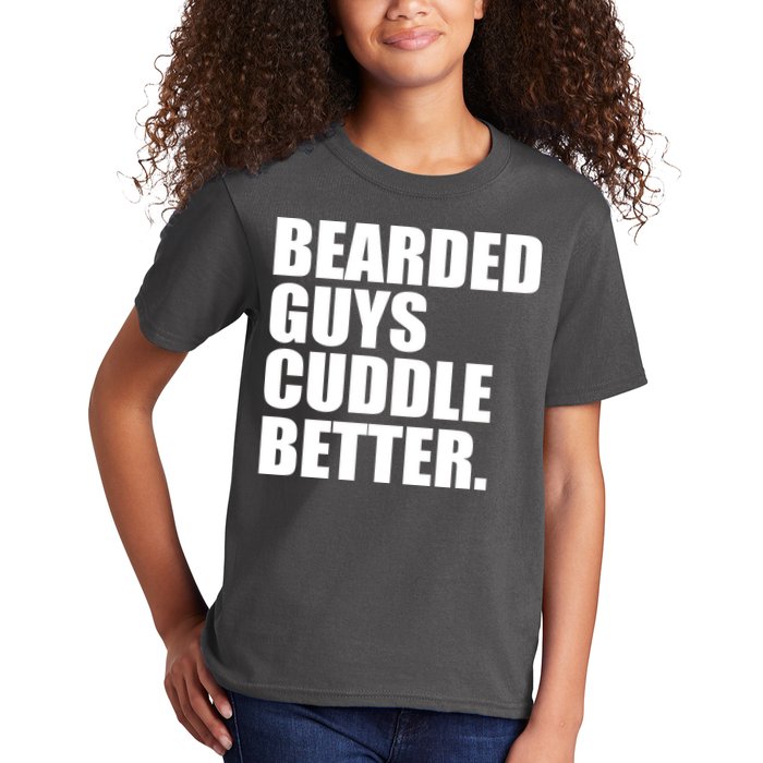 The Bearded Guys Cuddle Better Funny Beard Kids T-Shirt