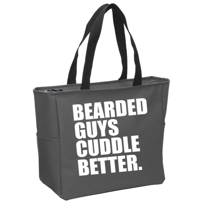 The Bearded Guys Cuddle Better Funny Beard Zip Tote Bag