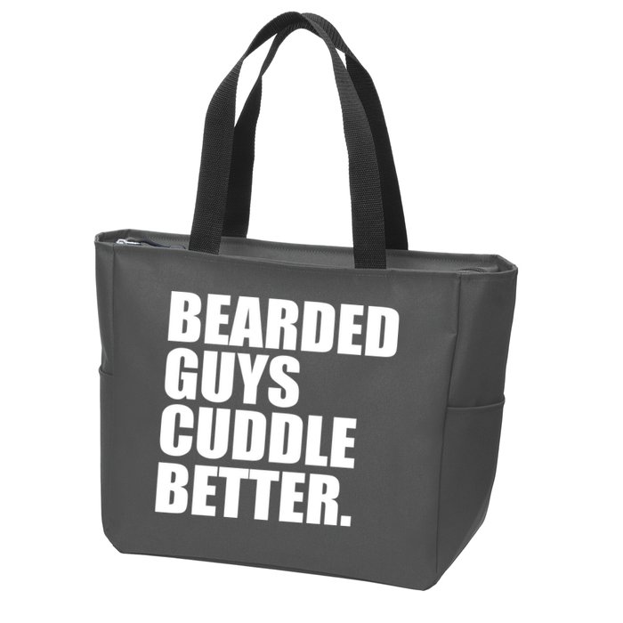 The Bearded Guys Cuddle Better Funny Beard Zip Tote Bag