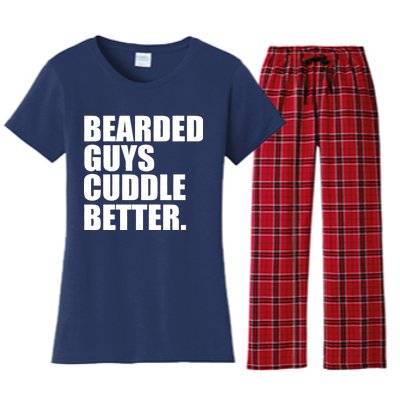 The Bearded Guys Cuddle Better Funny Beard Women's Flannel Pajama Set