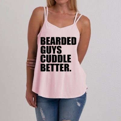 The Bearded Guys Cuddle Better Funny Beard Women's Strappy Tank