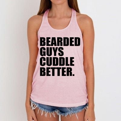 The Bearded Guys Cuddle Better Funny Beard Women's Knotted Racerback Tank