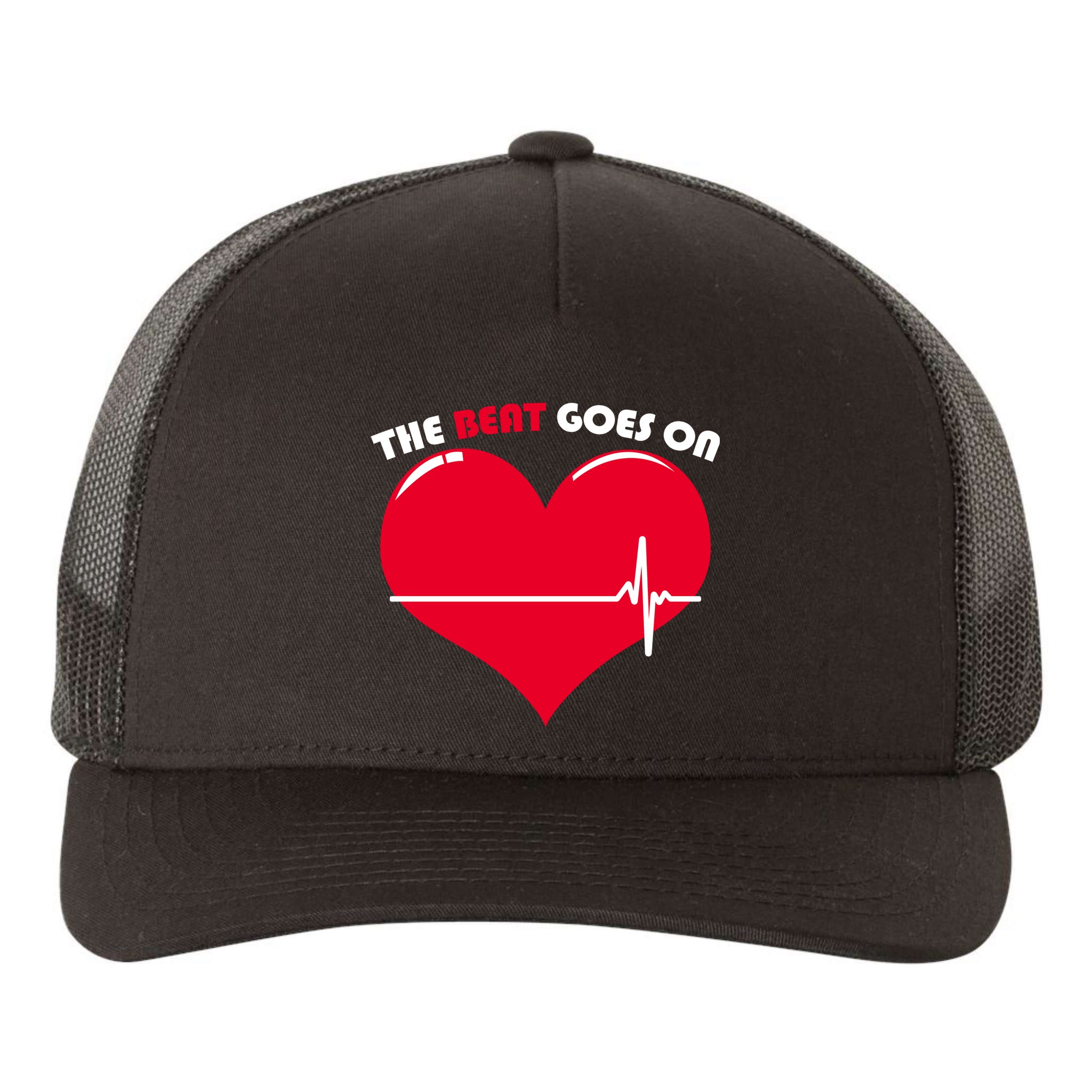 The Beat Goes On Heart Health Awareness Yupoong Adult 5-Panel Trucker Hat