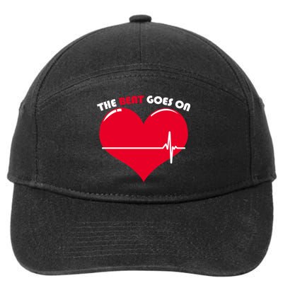 The Beat Goes On Heart Health Awareness 7-Panel Snapback Hat