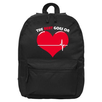 The Beat Goes On Heart Health Awareness 16 in Basic Backpack