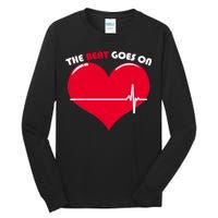 The Beat Goes On Heart Health Awareness Tall Long Sleeve T-Shirt