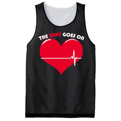 The Beat Goes On Heart Health Awareness Mesh Reversible Basketball Jersey Tank