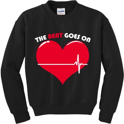 The Beat Goes On Heart Health Awareness Kids Sweatshirt