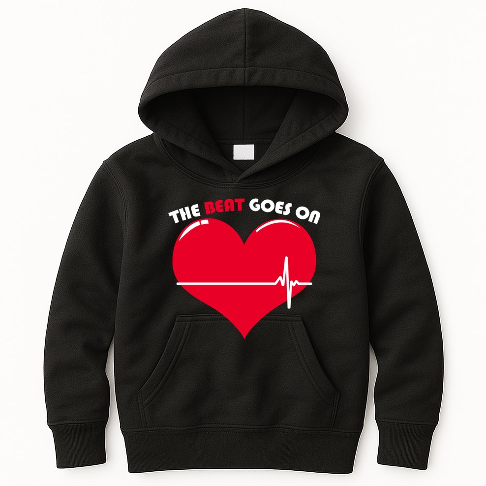 The Beat Goes On Heart Health Awareness Kids Hoodie
