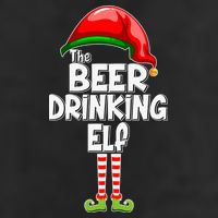The Beer Drinking Elf Family Matching Christmas 7 Panel Mesh Trucker Snapback Hat