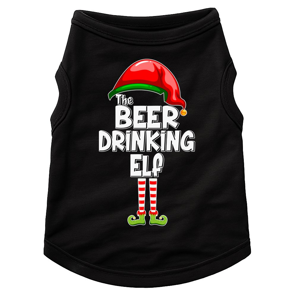 The Beer Drinking Elf Family Matching Christmas Doggie Tank