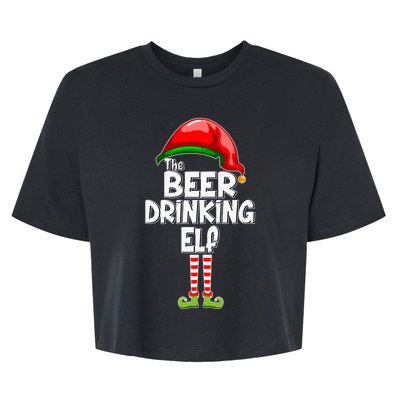 The Beer Drinking Elf Family Matching Christmas Bella+Canvas Jersey Crop Tee