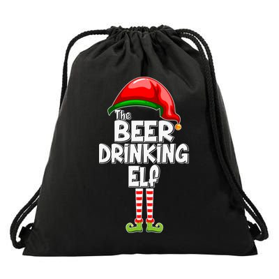 The Beer Drinking Elf Family Matching Christmas Drawstring Bag