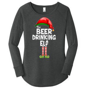 The Beer Drinking Elf Family Matching Christmas Women's Perfect Tri Tunic Long Sleeve Shirt