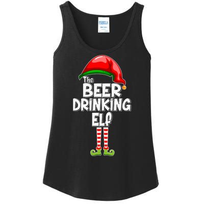 The Beer Drinking Elf Family Matching Christmas Ladies Essential Tank