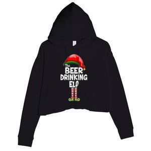 The Beer Drinking Elf Family Matching Christmas Crop Fleece Hoodie