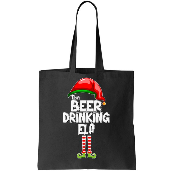 The Beer Drinking Elf Family Matching Christmas Tote Bag