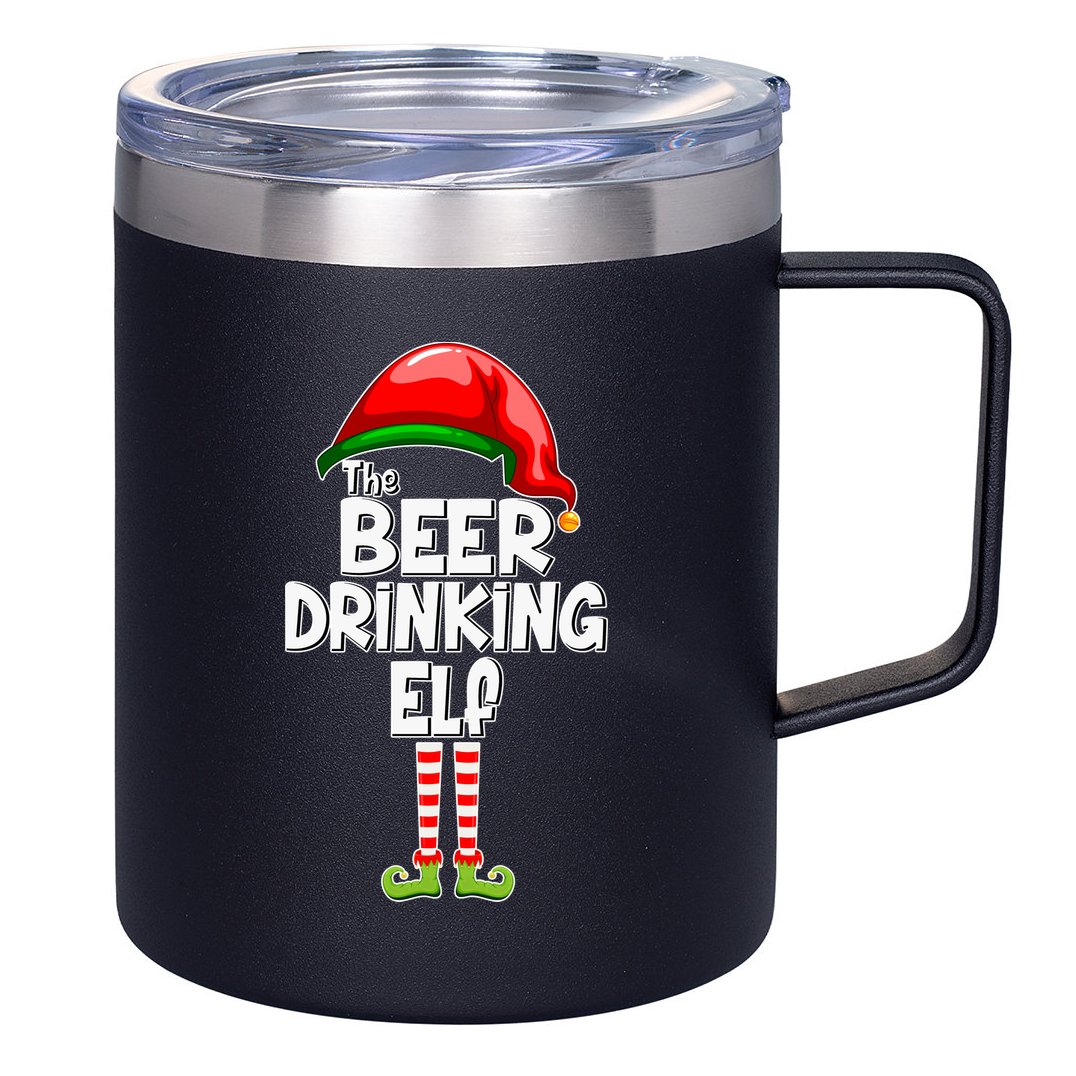 The Beer Drinking Elf Family Matching Christmas 12oz Stainless Steel Coffee Mug