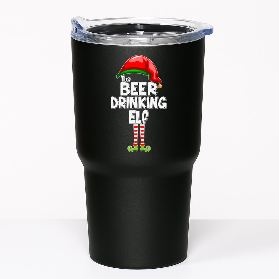 The Beer Drinking Elf Family Matching Christmas Tumbler