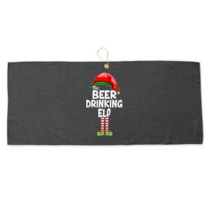 The Beer Drinking Elf Family Matching Christmas Large Microfiber Waffle Golf Towel