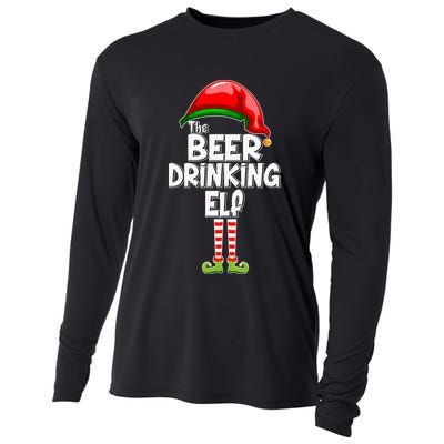 The Beer Drinking Elf Family Matching Christmas Cooling Performance Long Sleeve Crew