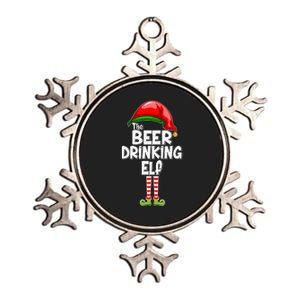 The Beer Drinking Elf Family Matching Christmas Metallic Star Ornament