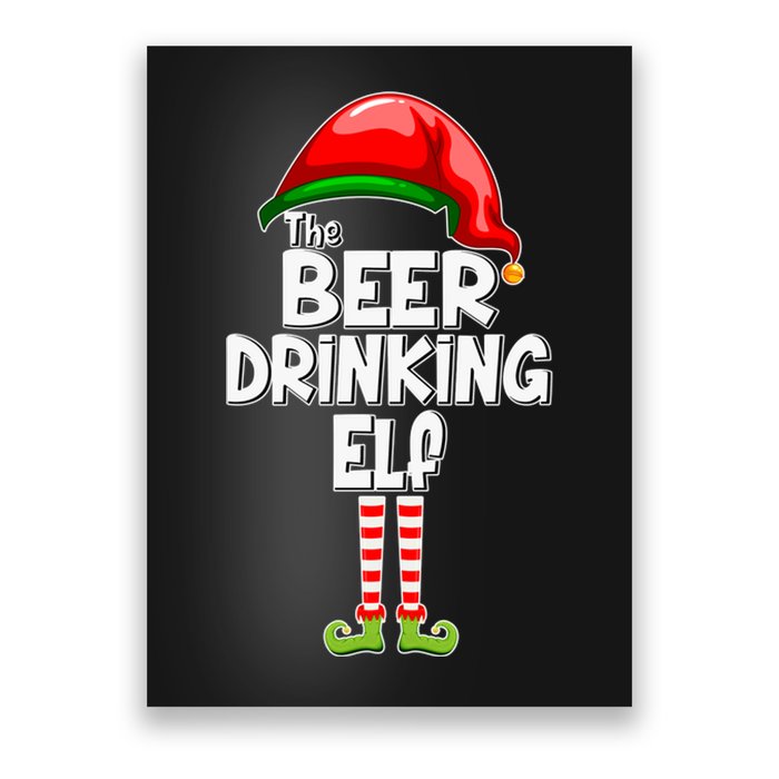 The Beer Drinking Elf Family Matching Christmas Poster