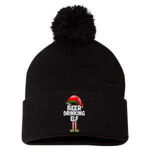 The Beer Drinking Elf Family Matching Christmas Pom Pom 12in Knit Beanie