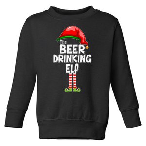 The Beer Drinking Elf Family Matching Christmas Toddler Sweatshirt