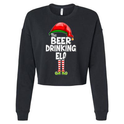 The Beer Drinking Elf Family Matching Christmas Cropped Pullover Crew