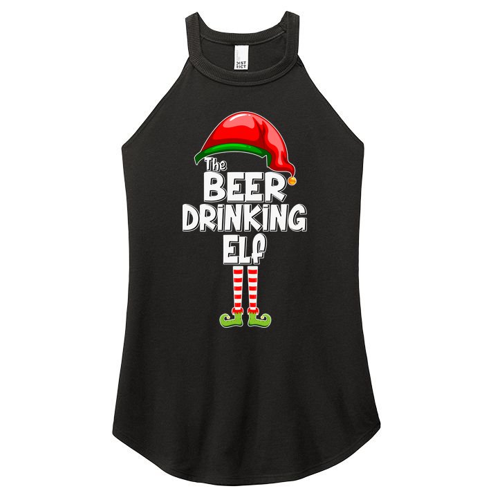 The Beer Drinking Elf Family Matching Christmas Women's Perfect Tri Rocker Tank