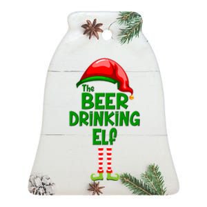 The Beer Drinking Elf Family Matching Christmas Ceramic Bell Ornament