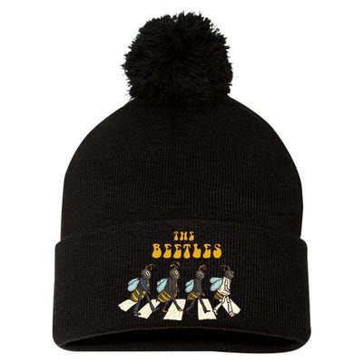 The Beetles Parody Pom Pom 12in Knit Beanie