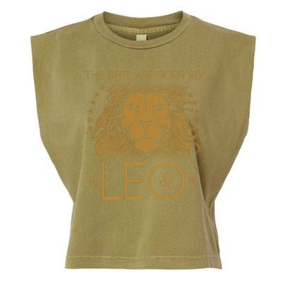 The Best Are Born As Leo Vintage Lion Garment-Dyed Women's Muscle Tee