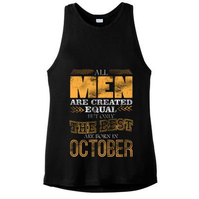 The Best Are Born In October Ladies PosiCharge Tri-Blend Wicking Tank